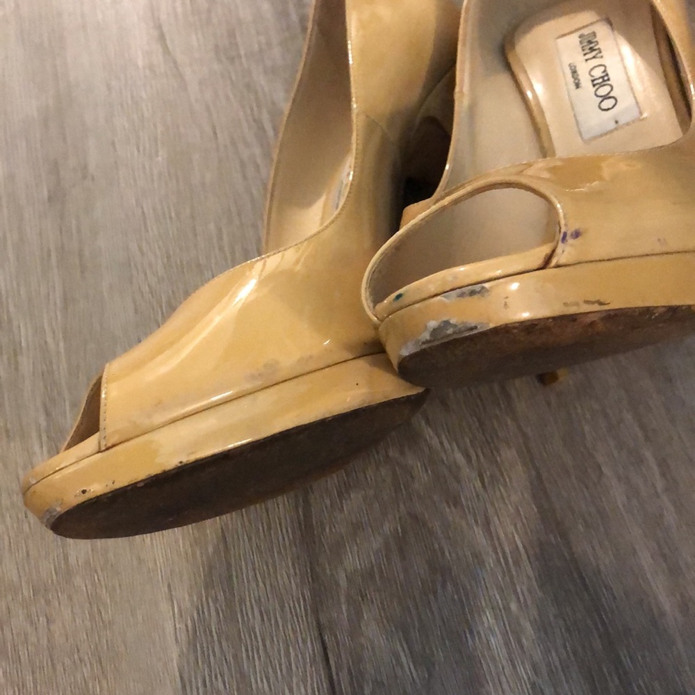Jimmy Choo Peep Toe Patent Leather Heels Size 40 - Picture 4 of 16